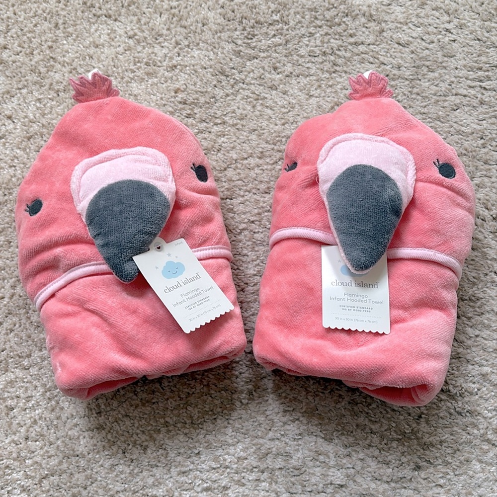 Flamingo infant hooded towel